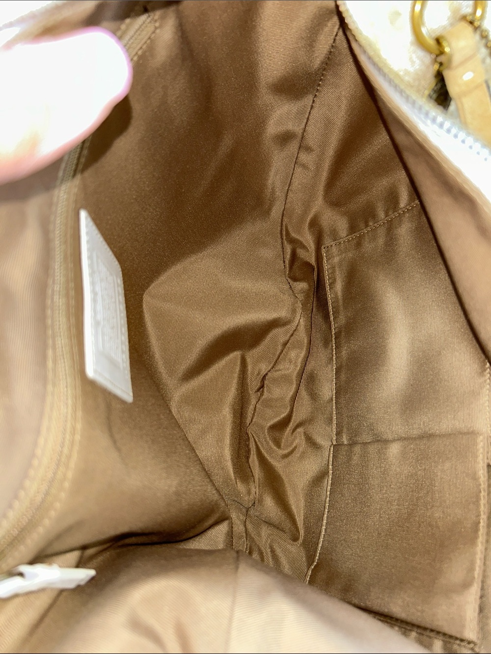 Coach Ivory Metallic Patterned Hobo Shoulder Bag - Picture 9 of 13
